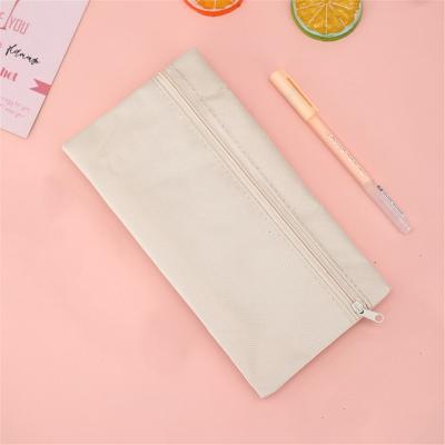 China Eco-friendly Gifts Custom Logo Printed Canvas Zipper Makeup Bag Luxury Cotton Small Canvas Coin Pouch Travel Cosmetic Bag Pencil Pouch for sale