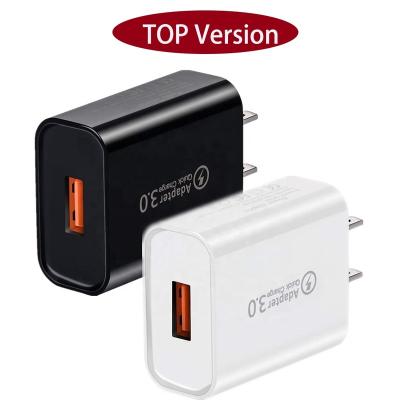 China Good Quality QC 3.0 USA EU Plug Wall Charger 3A Travel 20W Quick Fast Charger Mobile Phone Tablet MP3 GPS Charging for iPhone Adapter for Samsung for sale