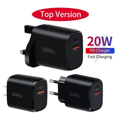 China Mobile Phone Tablet PC MP3 GPS Version High Fast Charging QC 3.0 US EU Plug 20W Certificated Type C USB-C Palladium Adapter Wall Charger Fast Charger for sale