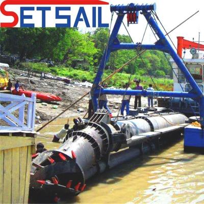 China CTS Slot Type Diesel Power Cummins Motor Cutter Suction Dredger com tubo de PE flutuante à venda