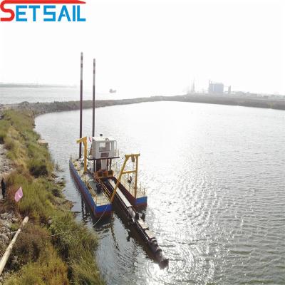 China 450m3 Fluxo de água 6 Inch Cutter Suction Dredger com casco durável e motor diesel à venda