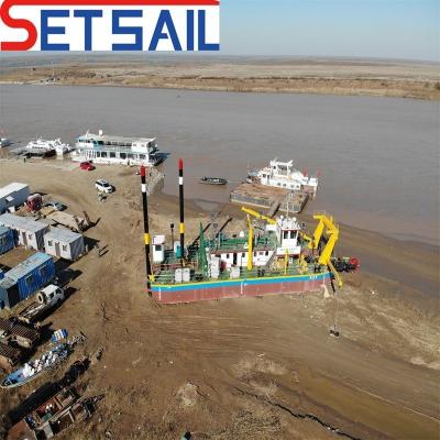 China Dredger met grote capaciteit voor rivierzand met een wiel met emmer, aangedreven door Cummims dieselmotor Te koop