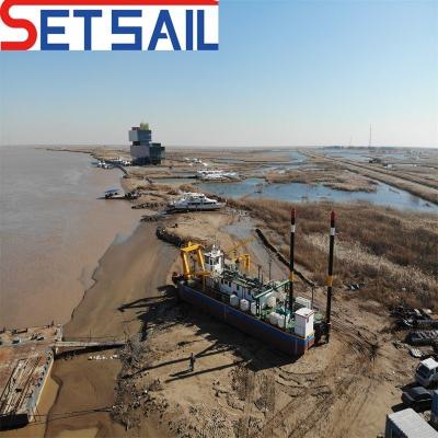 China 8m-20m Dredging Diepte Hydraulische winch Multi Function Wheel Bucekt Dredger in US Currency Te koop