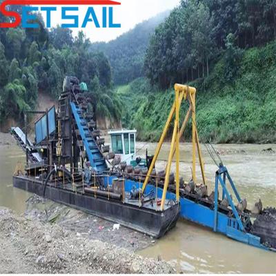 China 37kw-200kw Graafmachine voor de hoofdmotor van de krachtketen Bucket River Mining Dredger voor goud en diamant Te koop