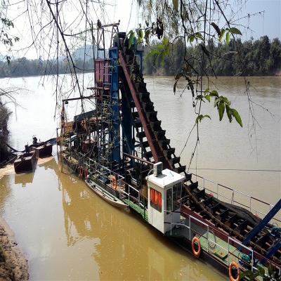 Cina River Diamond Bucket Chain Gold Mining Dredger con 124-200 Piece Chain Quantità in vendita