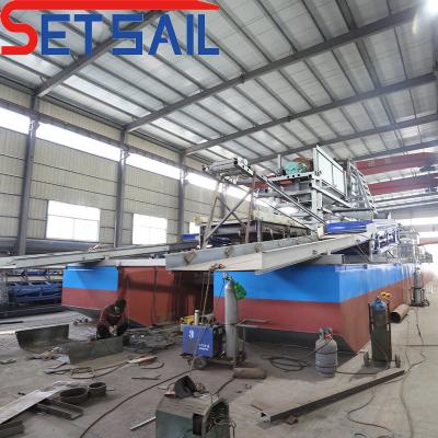 China Flexible Chain Bucket Gold and Diamond Dredger with Cummins 75kw-500kw Generator Sets for sale