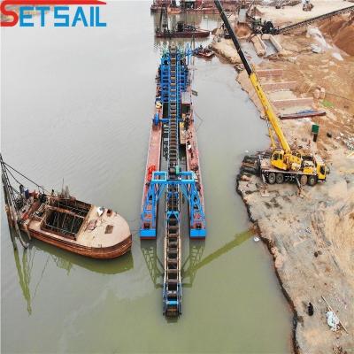 China 200m3/Hour Bucket Chain Gold Dredger for Sales in Indonesia Environmental Friendly for sale