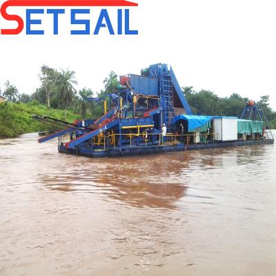 China US Cast Iron Cyclone Cyclone Type Chain Bucket River Gold Dredger met Diamant Centrifuge Te koop