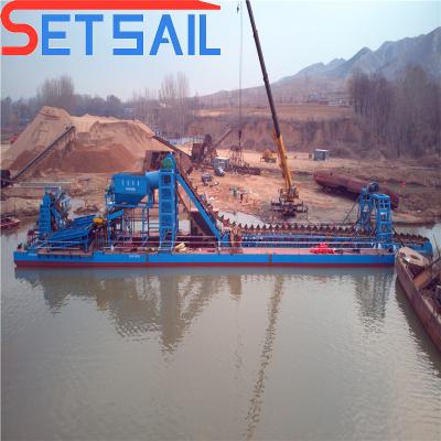 China 128-176PCS Chian Quantity Chain Bucket River Sand Gold Ship met Breekmachines Te koop