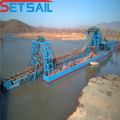 China US Multi Function River Mining Dredger with Gold Agitation Chute Multi-Functional for sale