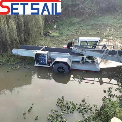 China Ontwerp van een 0,55 m-2 m waterweed oogstmachine met een werkingssnelheid van 3,5-5 kn/h Te koop