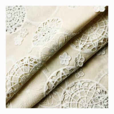 China 80%Cotton 20%Polyester Breathable Hollow Embroidery Fabric Preferred Fabric For Women's Wedding Dresses for sale