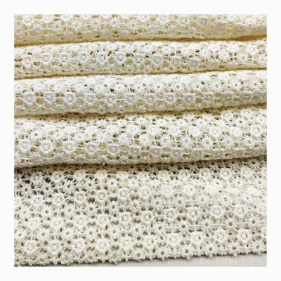 China Breathable high quality 100% polyester embroidery fabric Gypsophila design water soluble color can be customized for sale