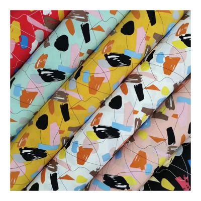 China ONE SIZE Ready Goods Polyester Four Way Fabric With Printing Stretch Material For Women Clothing for sale