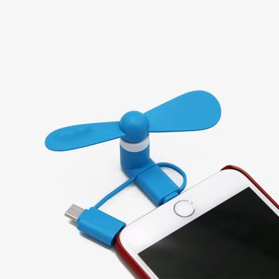 China 2018 Hot Selling High Efficiency 2 In 1 Custom Logo Portable Mini USB Fan For iPhone X For Android for sale