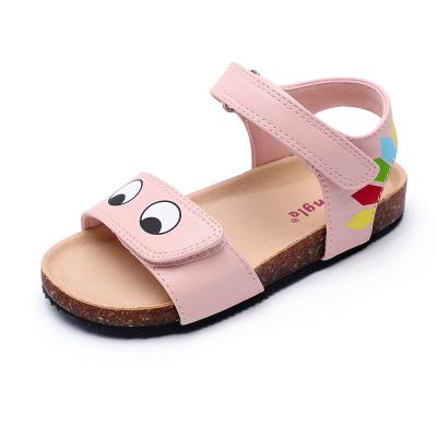 China New Cartoon Girls Design Fashion Soft Breathable Leather Non-slip Sandals Children Shape Summer Beach Cute Kids Sandals for sale