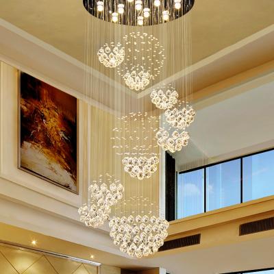 Κίνα Hot Sale New Spiral Led Crystal Hotel Chandelier K9 Lustre De Cristal De Estar Do Lobby Pendant Light Vintage Hang Light προς πώληση