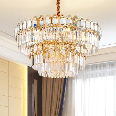 Chine Gloden Modern Chandelier Lighting For Living Room Luxury Round Crystal Lamp Home Decoration Chain Led K9 Cristal Light Fixtures à vendre