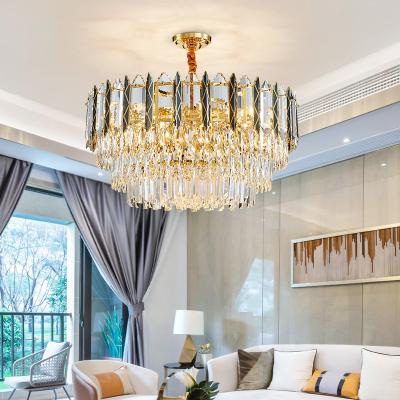 China Modern Luxury Crystal Chandeliers Metal Long/Round Hanging Lamp for Dining Living Room Hotel Hall Art Gold Light Fixture Decora for sale