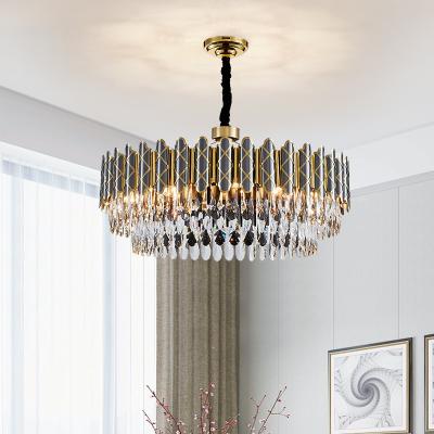 Chine New Modern Crystal Gloden Rectangle Round Chandeliers For Dining Living Room Bedroom Room Indoor Light Fixtures à vendre