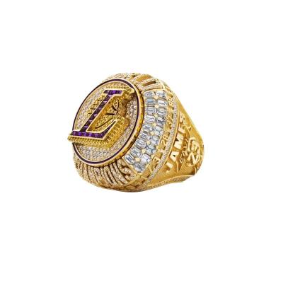 China Classic High End Yellow Zircon Championship Series Basketball Memorabilia Fan Gold Championship Rings Annual Ring Retro for sale