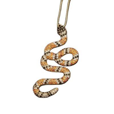 China Hyperbole Fashion Exaggeration Snake Gold Necklace Cobra Zircon Inlaid New Fashion Pendant Jewelry Necklace Women's Gift Accessories for sale