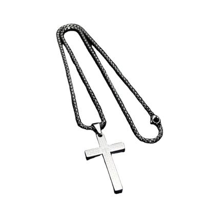 China Retro Religious Men's Cross Scripture Chain Necklace Titanium Steel Men's Stainless Steel Pendant Fashion Accessories for sale