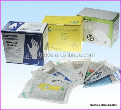 China Lightly powdered; textured surface; India Disposable Sterile Latex Medical CE Left Right Hand Surgical Gloves Prices for sale