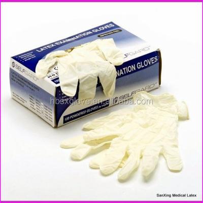 China Lightly powdered; textured surface; Right Hand Left Powdered Medical Sterile Disposable Latex Examination Gloves Malaysia for sale