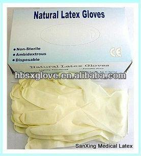 China latex lightly powder disposable exam gloves prices EG. - PM for sale