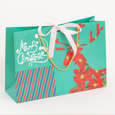 China Recyclable Custom China Fancy Printing Christmas Kraft Paper Storage Packing Bag for sale