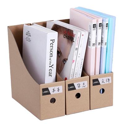 China Custom Wholesale Eco-friendly Cardboard Folder Boxes Kraft Cardboard Paperboard Office Book Magazine File Storage Box File Storage Case for sale