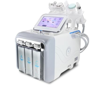 China Skin Tightening Manufacturers Hot Sale 6 in 1 Ice Blue RF Treatment Microdermabrasion Skin Analyzer Smart Skin Care Machine for sale