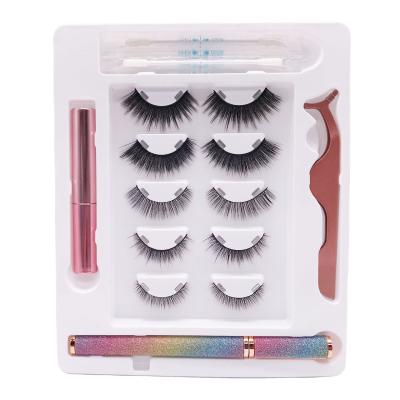 China Lasheswholesale Seller Natural Soft Packaging Box Other Extensions Kits Curler Fan Tweezer Mink Magnetic Eyelashes for sale