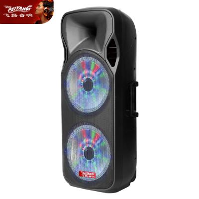 China Dual 15 Inch Tooth Floor PA DJ KTV Loudspeaker Digita Loud Speaker Wireless Audio System Portable Active Dolby Blue Cylinder USB PRO Backdrop Sound System for sale