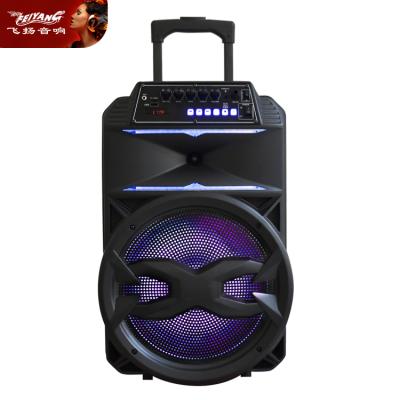 China OEM BT LED Professional Wireless Portable Flashing Light Maker Multifunctional Outdoor Karaoke Home Party DJ Cart Speaker for sale