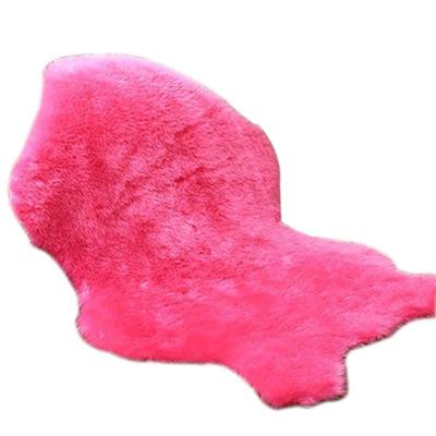 China CLASSIC Imitation Fluffy Area Rugs Plain Washable Faux Fur Mat Seat Pad Plain Skin Washable Artificial Wool Textile for sale