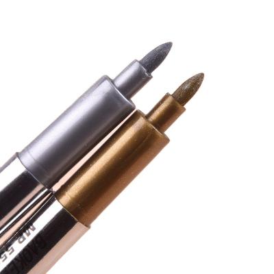 China Waterproof Permanent DIY Metal Paint Marker Pens Gold and Silver Marker Craft Pens for Drawing School Supplies WFX-341 for sale