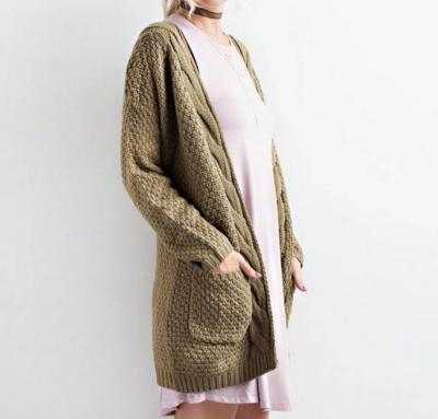 China Free Shipping Anti-Shrink Women's Warm Autumn Winter Women's Knitted Crochet Knitted Crochet Long Sweater Stitch Cardigan Knitted Open Coat for sale