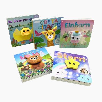 China Children Education Hot Sale Factory Custom Early Learning Interactive Funny Toys Finger Puppet Boardbook for Kids for sale