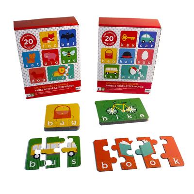 China Children Education Customized Printing Kids Learning Words Pictures Board Games Jigsaw Puzzle  Board Game  For Children for sale