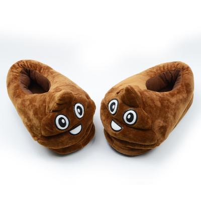 China 2021 Trend Home Fashion Unisex Fuzzy Fashionable Slipper Cutie Brown Poo Warm Slippers For Winter Man Woman Girls PVC Fur for sale