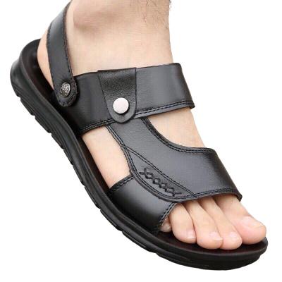 China Waterproof Men's Casual Sandals Leather Trim Upper Outdoor Slide Sandals Open Toe Slip-On Sandal For Men for sale