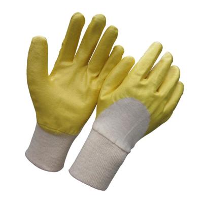 China Durable cotton interlock nitrile coated glove knitted wrist anti oil resistant gloves work safty gloves for sale