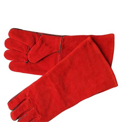 China Wholesale durable work hand heat protection safty cow split welding leather working gloves for industrial for sale