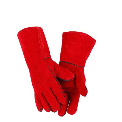 China Durable safty durable leather anti-heat protection work hand gloves for welding for sale