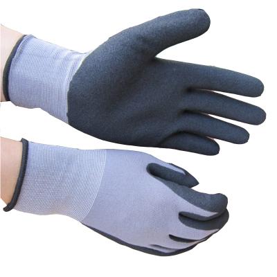 China Long lasting durable working 15 gauge polyester and nitrile safty nitrile coated gloves for industrial for sale