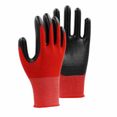 China Long Lasting Durable Polyester Nitrile Coated 13 Gauge Anti Slip Safety Protection Working Gloves for sale