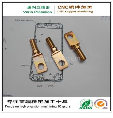 China Präzisions-CNC-Metallbearbeitung Part / CNC gefrästen Kupferteil für Hardware Ersatzteil zu verkaufen