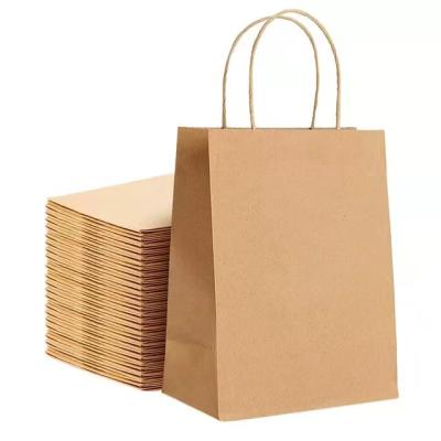 China Recycled Materials Recycled Paper Bag Brown Kraft Paper Bag Custom Logo Shop Paper Bag for sale